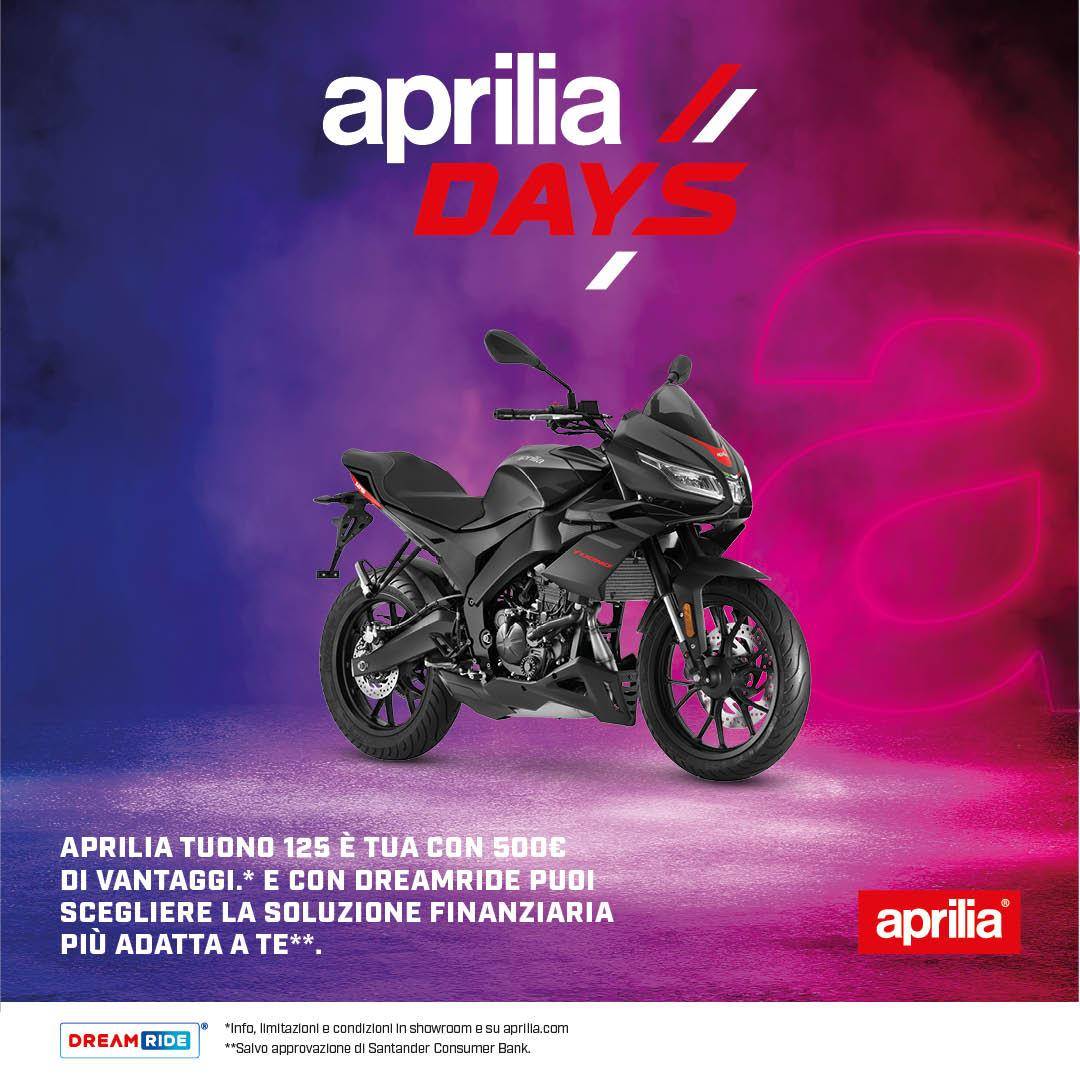 Per questo mese, 500 € di vantaggi su Aprilia Tuono 125!