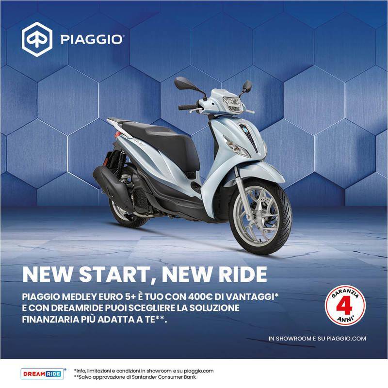 Per questo mese, 400 € di vantaggi sulla gamma Piaggio Medley!