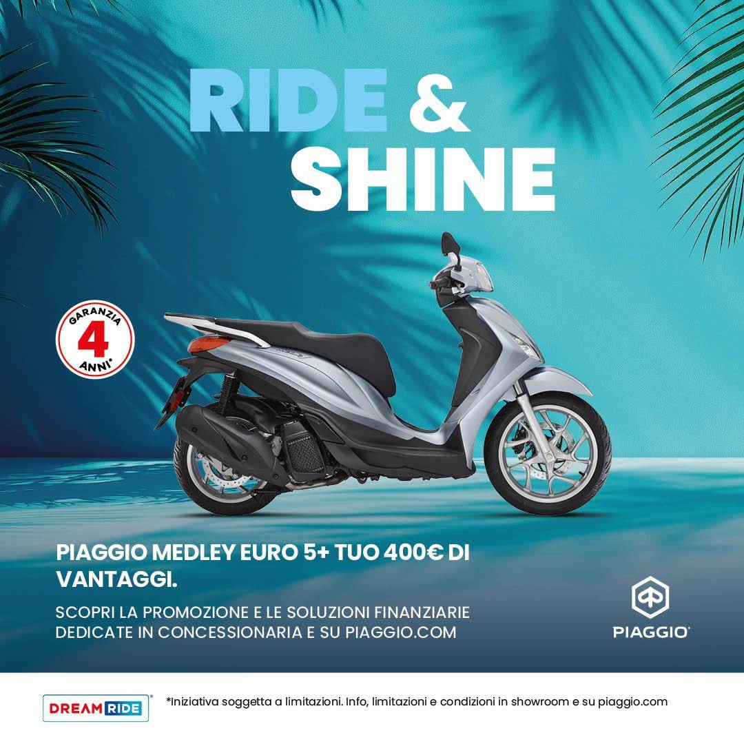 Per questo mese, 400 € di vantaggi sulla gamma Piaggio Medley!