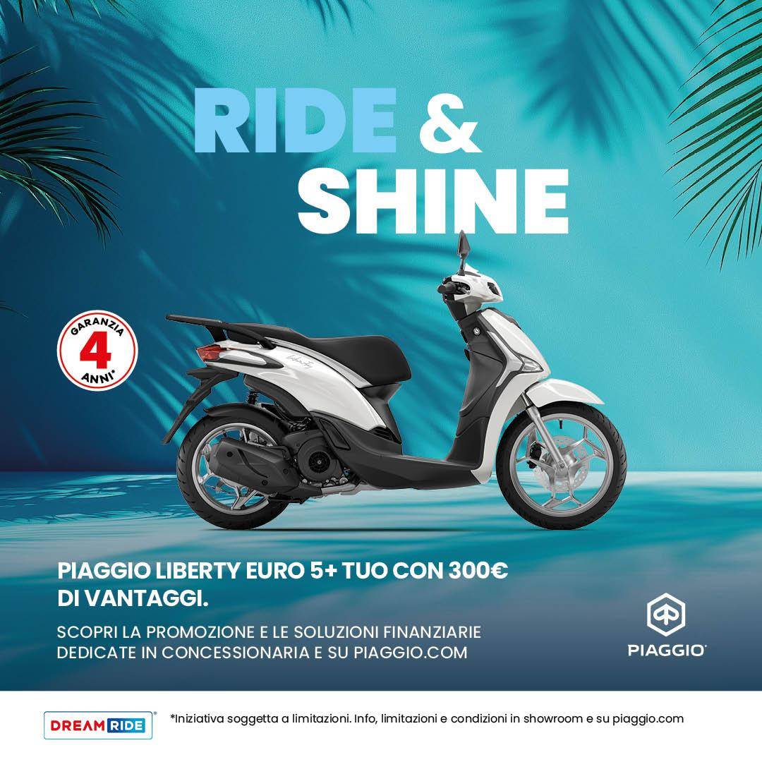 Per questo mese, 300 € di vantaggi sulla gamma Piaggio Liberty!