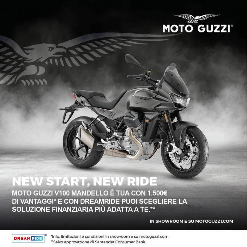 Per questo mese, Moto Guzzi V100 Mandellotua con 1.500 € di vantaggi!