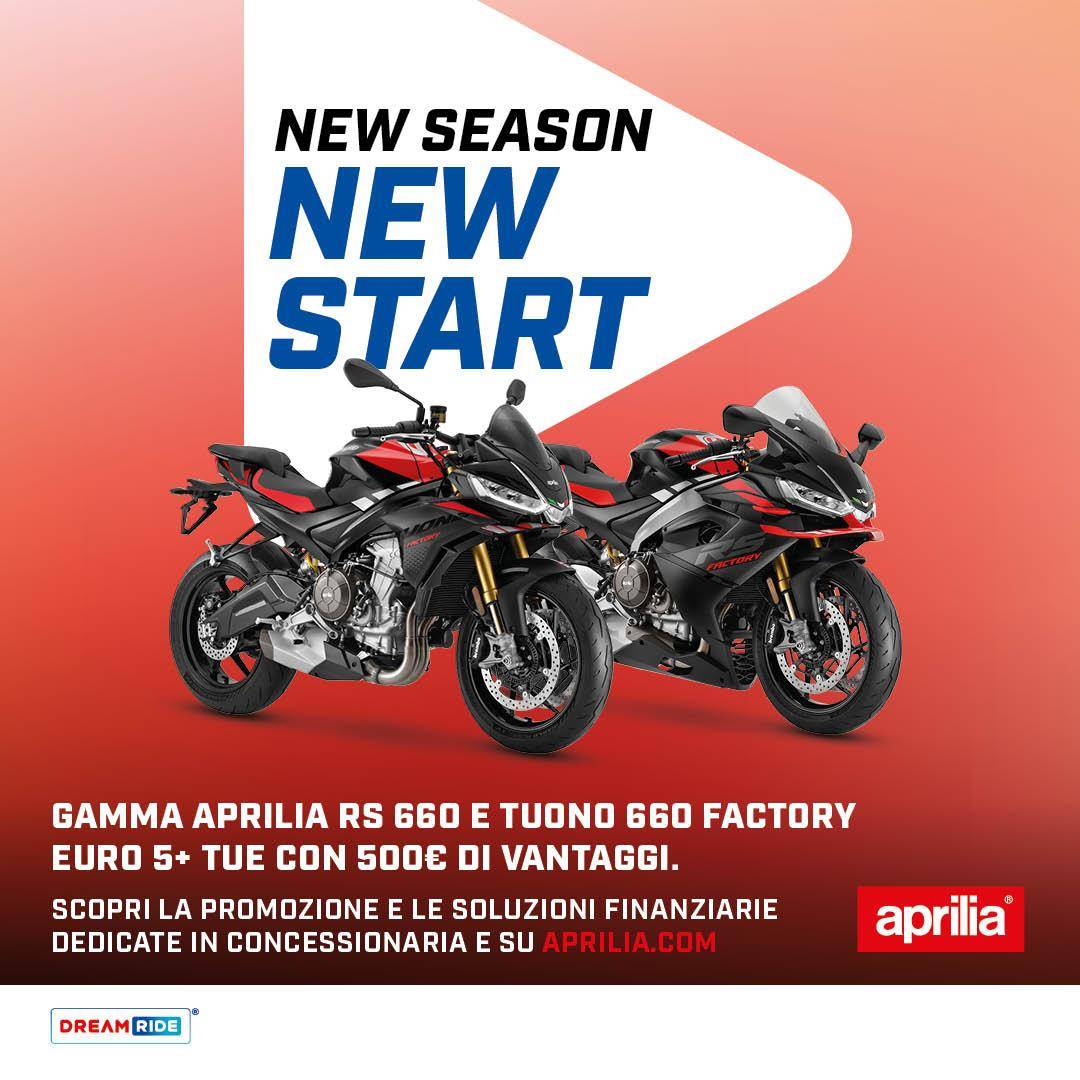 Per questo mese, 500 € di vantaggi su RS 660 e Tuono 660 Factory!