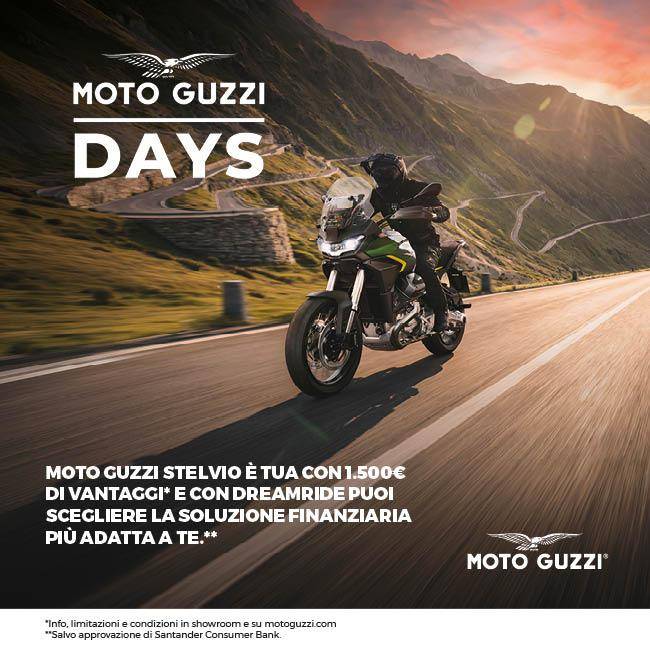 Per questo mese, Moto Guzzi Stelvio* tua con 1.500 € di vantaggi!