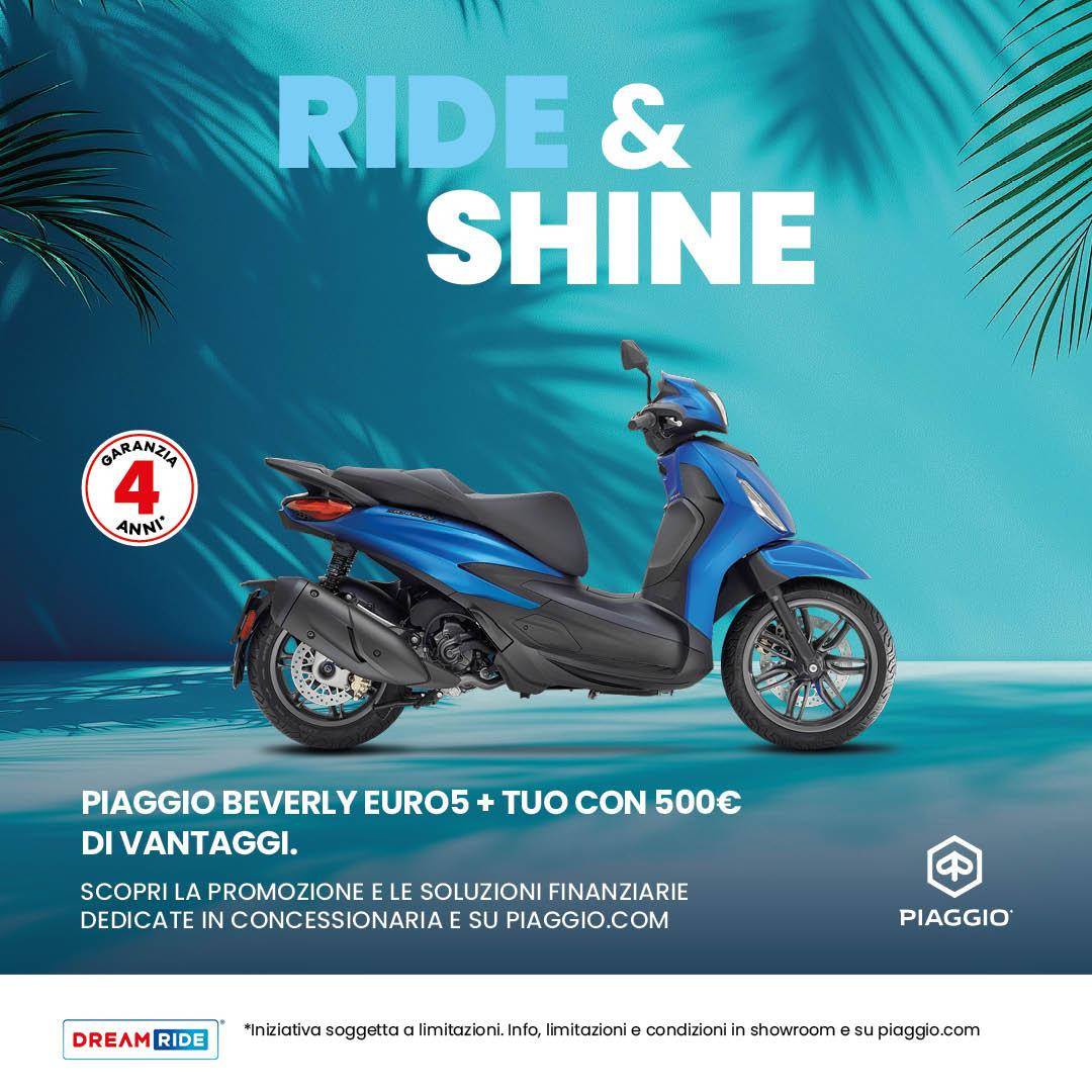 Per questo mese, 500 € di vantaggi sulla gamma Piaggio Beverly!