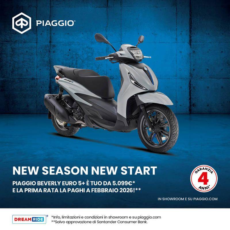 Per questo mese, Piaggio Beverly tuo da 5.099€ e la prima rata la paghi a Gennaio 2026 !