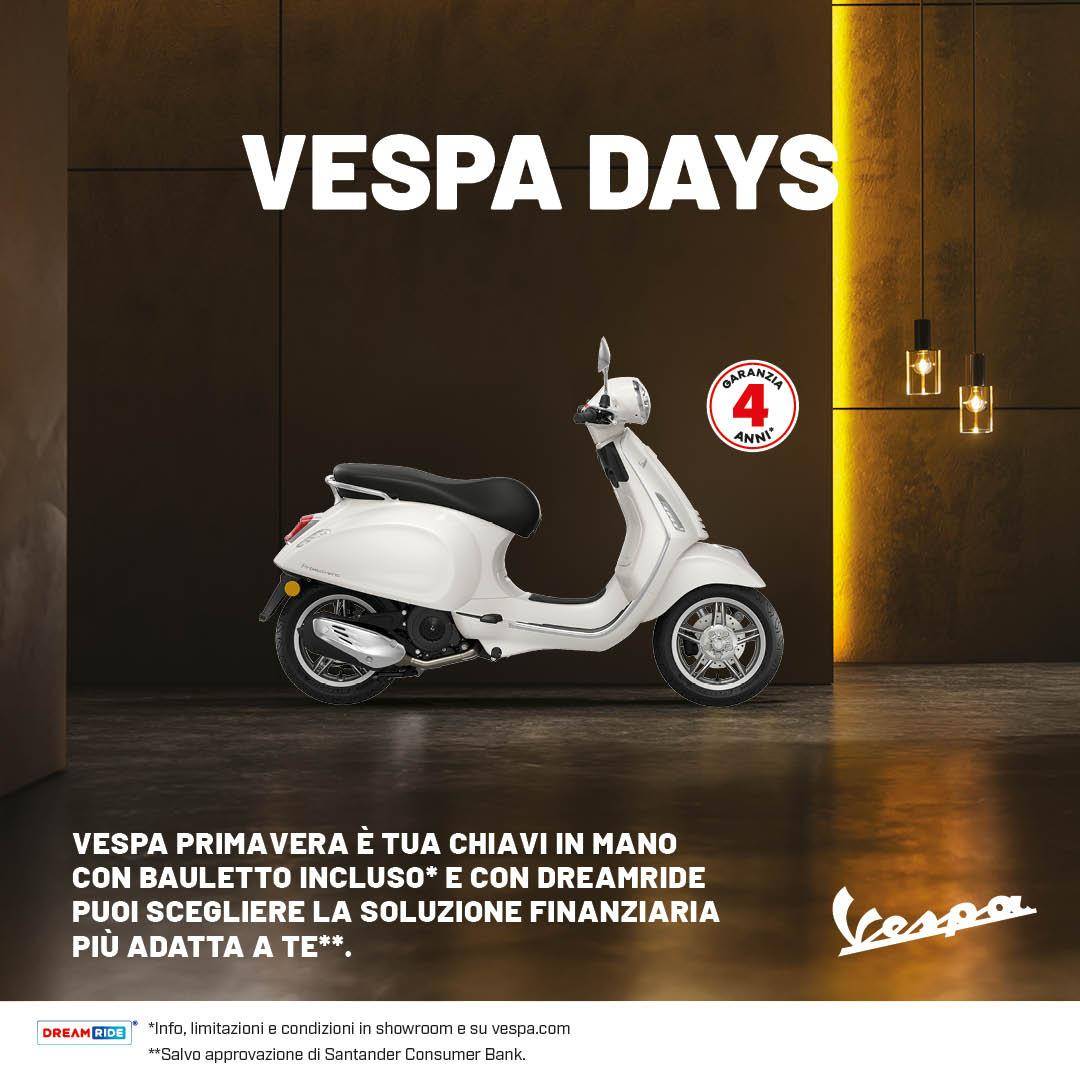 Per questo mese, Vespa Primavera e Sprint tue con bauletto omaggio e chiavi in mano!